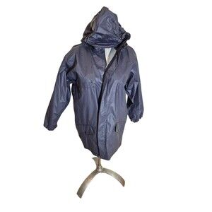 GAP Vintage 90s Unisex Rain Jacket Hooded Kids Rain Jacket Navy sz L/XL Kids